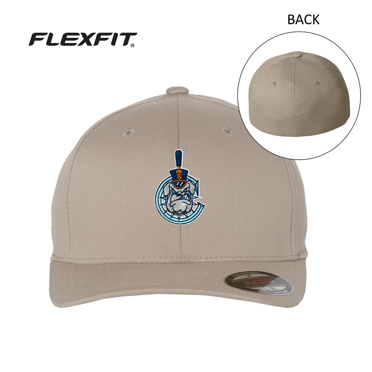 The Citadel, C Spike,  Flexfit - Cotton Blend Cap- Khaki
