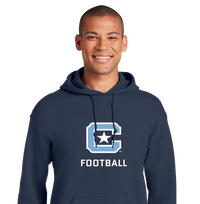 Load image into Gallery viewer, 18500 The Citadel Block C Star logo, Sports - Football,  Heavy Blend™ Hooded Unisex Sweatshirt Navy
