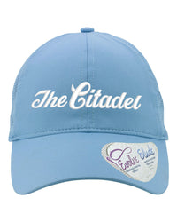 Load image into Gallery viewer, The Citadel, Script, Women&#39;s Perforated Performance Cap Carolina Blue
