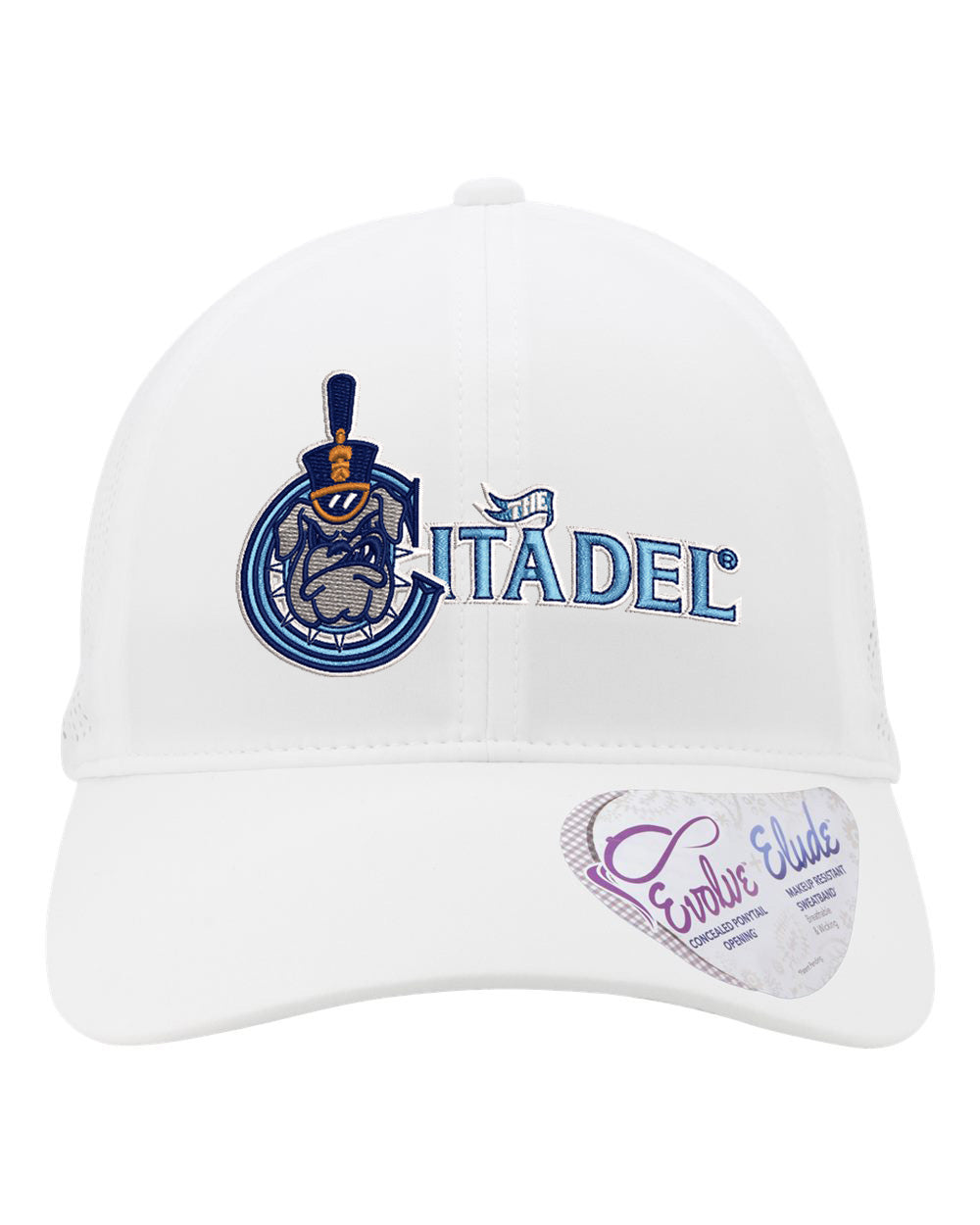 The Citadel, C Spike, Women's Perforated Performance Cap White