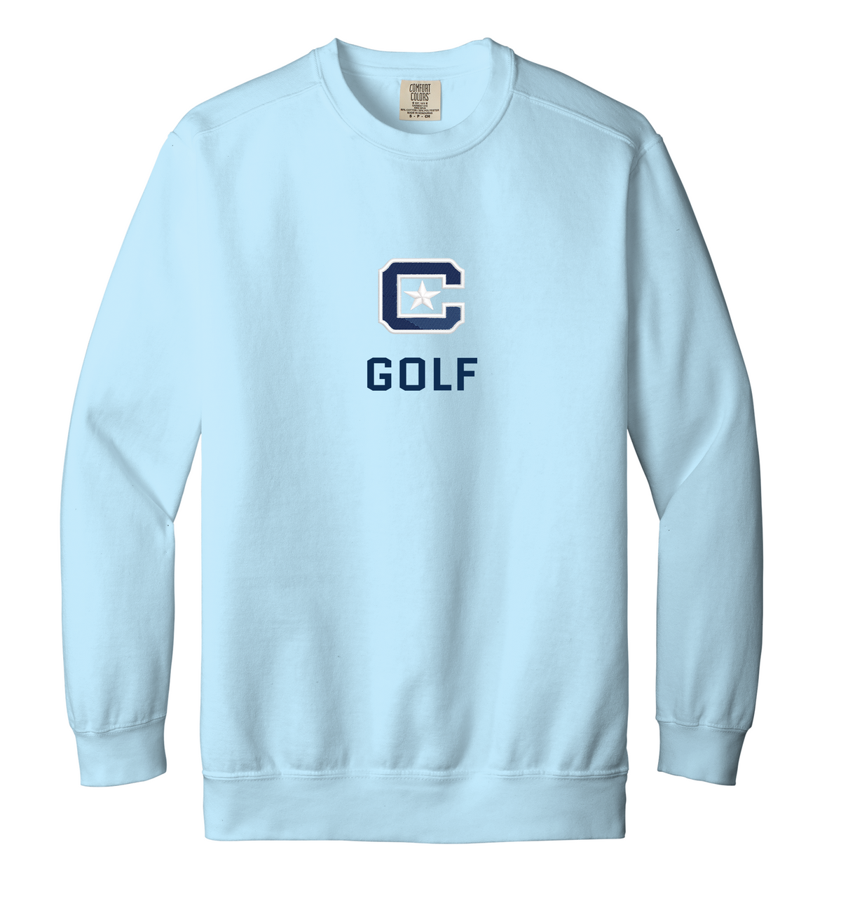 The Citadel Block C Star, Club Sports Golf, Embroidered Unisex Comfort Colors ® Ring Spun Crewneck Sweatshirt