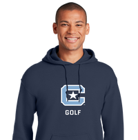 Load image into Gallery viewer, The Citadel Block C Star logo, Club Sports - Golf,  18500 Heavy Blend™ Hooded Unisex Sweatshirt Navy
