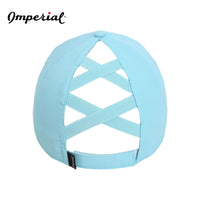 Load image into Gallery viewer, The Citadel, C Star, Imperial - The Hinsen Performance Ponytail Cap- Light Blue- Back
