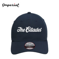 Load image into Gallery viewer, The Citadel, Script Logo, Imperial - The Hinsen Performance Ponytail Cap- Navy
