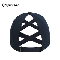Load image into Gallery viewer, The Citadel, Script Logo, Imperial - The Hinsen Performance Ponytail Cap- Navy- Back
