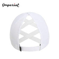 Load image into Gallery viewer, The Citadel, Script Logo, Imperial - The Hinsen Performance Ponytail Cap- White - Back
