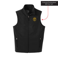 Load image into Gallery viewer, The Citadel, Customizable (Your Year) Embroidered Ring Bezel Design, Soft Shell Vest - Black
