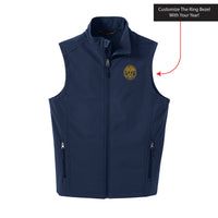 Load image into Gallery viewer, The Citadel, Customizable (Your Year) Embroidered Ring Bezel Design, Soft Shell Vest - Navy
