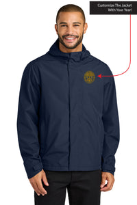 Load image into Gallery viewer, The Citadel, Customizable (Your Year) Ring Bezel Design, Port Authority® C-FREE® Rain Jacket- Navy
