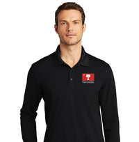 Load image into Gallery viewer, The Citadel, Big Red Flag, UV Micro-Mesh Long Sleeve Polo Shirt - Black
