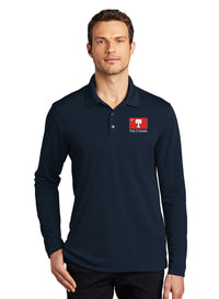 Load image into Gallery viewer, The Citadel, Big Red Flag, UV Micro-Mesh Long Sleeve Polo Shirt - Navy
