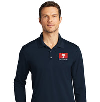 Load image into Gallery viewer, The Citadel, Big Red Flag, UV Micro-Mesh Long Sleeve Polo Shirt - Navy

