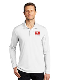 Load image into Gallery viewer, The Citadel, Big Red Flag, UV Micro-Mesh Long Sleeve Polo Shirt - White
