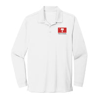 Load image into Gallery viewer, The Citadel, Big Red Flag, UV Micro-Mesh Long Sleeve Polo Shirt - White
