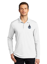 Load image into Gallery viewer, The Citadel, Spike Mascot in C, UV Micro-Mesh Long Sleeve Polo Shirt-  White
