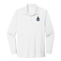 Load image into Gallery viewer, The Citadel, Spike Mascot in C, UV Micro-Mesh Long Sleeve Polo Shirt-  White
