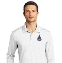 Load image into Gallery viewer, The Citadel, Spike Mascot in C, UV Micro-Mesh Long Sleeve Polo Shirt-  White
