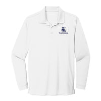 Load image into Gallery viewer, The Citadel, Marching Bulldog,  UV Micro-Mesh Long Sleeve Polo Shirt- White
