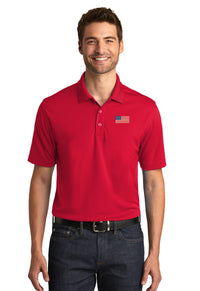Load image into Gallery viewer, American Flag UV Micro-Mesh Polo Shirt-Red
