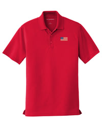 Load image into Gallery viewer, American Flag UV Micro-Mesh Polo Shirt-Red
