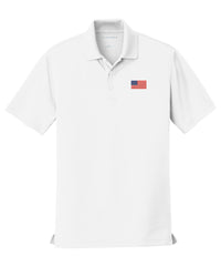 Load image into Gallery viewer, American Flag UV Micro-Mesh Polo Shirt- White
