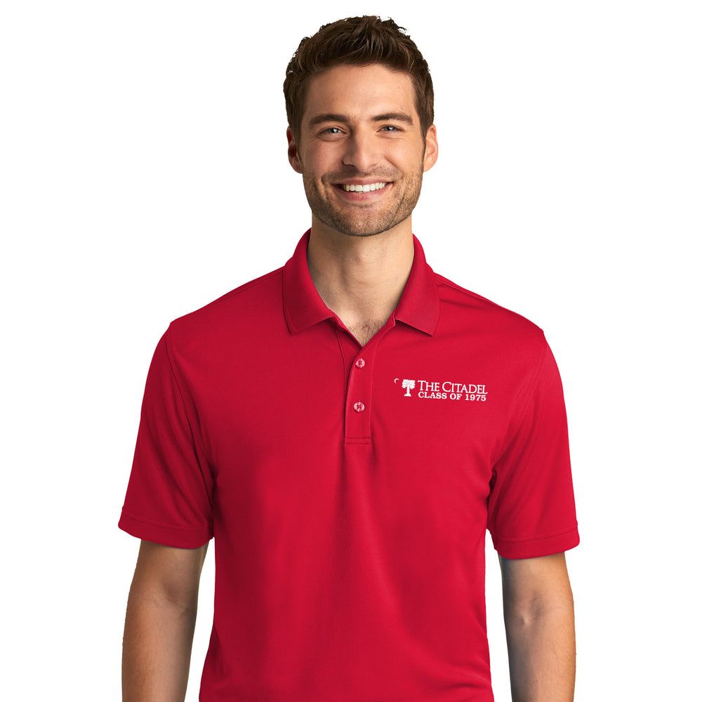 The Citadel, Big Red Crescent, Class of 1975,  UV Micro-Mesh Polo Shirt- Red