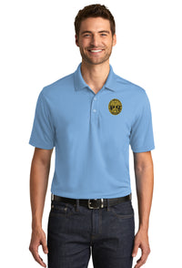 Load image into Gallery viewer, The Citadel, Ring Bezel, Class of 1975,  UV Micro-Mesh Polo Shirt- Carolina Blue

