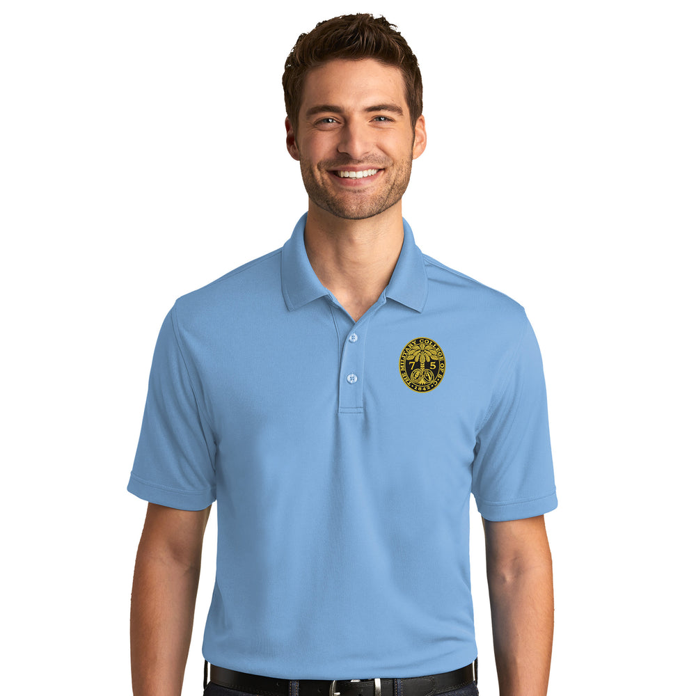 The Citadel, Ring Bezel, Class of 1975,  UV Micro-Mesh Polo Shirt- Carolina Blue