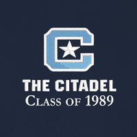 Load image into Gallery viewer, The Citadel, C Star, Class of 1989, Official Reunion UV Micro-Mesh Polo Shirt- Navy

