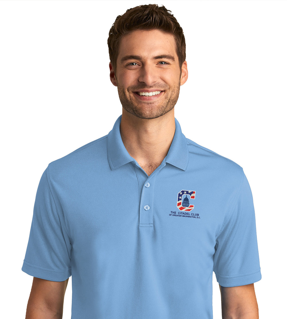 The Citadel, Alumni Club, Greater Washington, D.C., UV Micro-Mesh Polo- Carolina Blue