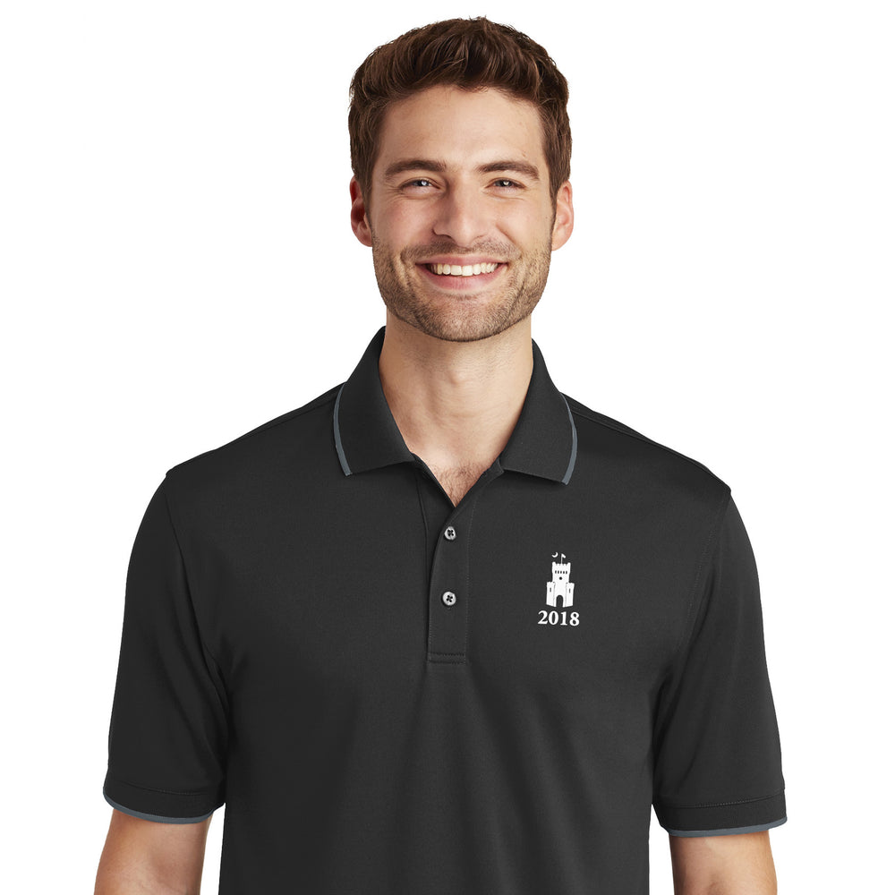 The Citadel, Class Of 2018, Barracks, UV Micro-Mesh Tipped Polo-Black