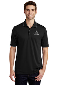 Load image into Gallery viewer, The Citadel, Marching bulldog logo, UV Micro-Mesh Tipped Polo- Black
