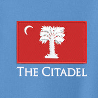 Load image into Gallery viewer, The Citadel, Big Red Flag,  Silk Touch™ Performance Polo - Carolina Blue 
