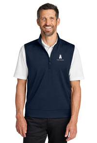 Load image into Gallery viewer, The Citadel, Raised Barracks Logo, Double Knit 1/4-Zip Vest - Navy
