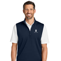 Load image into Gallery viewer, The Citadel, Raised Barracks Logo, Double Knit 1/4-Zip Vest - Navy
