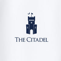 Load image into Gallery viewer, The Citadel, Raised Barracks Logo, Double Knit 1/4-Zip Vest - White
