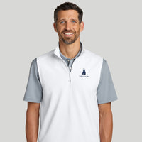 Load image into Gallery viewer, The Citadel, Raised Barracks Logo, Double Knit 1/4-Zip Vest - White
