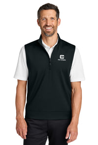 Load image into Gallery viewer, The Citadel, Raised C Star Logo, Double Knit 1/4-Zip Vest - Black
