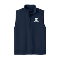Load image into Gallery viewer, The Citadel, Raised C Star Logo, Double Knit 1/4-Zip Vest - Navy
