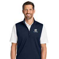 Load image into Gallery viewer, The Citadel, Raised C Star Logo, Double Knit 1/4-Zip Vest - Navy
