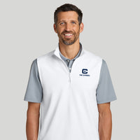 Load image into Gallery viewer, The Citadel, Raised C Star Logo, Double Knit 1/4-Zip Vest - White
