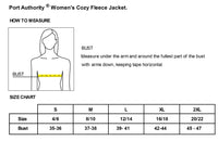 Load image into Gallery viewer, The Citadel, Spike, Navy Ladies Cozy Fleece, Full Zip Jacket- Size Chart
