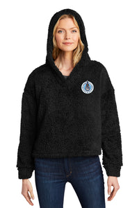 Load image into Gallery viewer, The Citadel, Bulldogs, Spike, Ladies Cozy Fleece Embroidered Hoodie- Black
