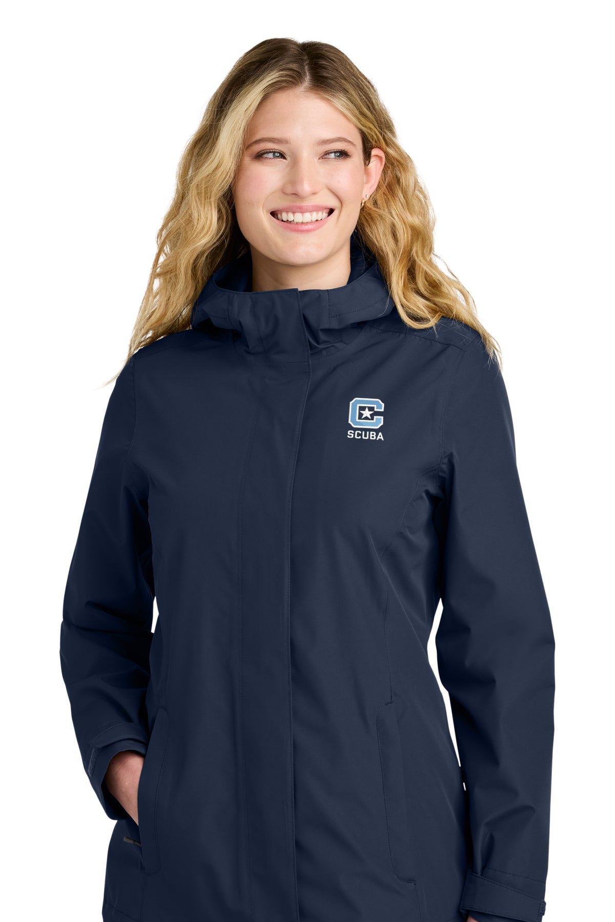 The Citadel, C Star, Club Sport - Scuba, Women Port Authority® C-FREE® Rain Jacket - Navy