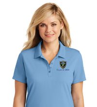 Load image into Gallery viewer, The Citadel, Shield, Class of 2024, Port Authority® Ladies Dry Zone® UV Micro-Mesh Polo Shirt- Carolina Blue
