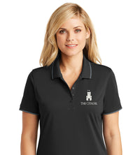 Load image into Gallery viewer, Barracks Ladies UV Micro-Mesh Tipped Polo-Deep Black
