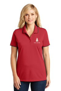 Load image into Gallery viewer, Barracks Ladies UV Micro-Mesh Tipped Polo-Rich Red
