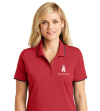 Load image into Gallery viewer, Barracks Ladies UV Micro-Mesh Tipped Polo-Rich Red
