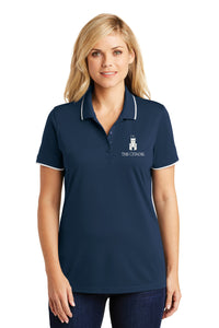 Load image into Gallery viewer, Barracks Ladies UV Micro-Mesh Tipped Polo-River Blue Navy
