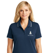 Load image into Gallery viewer, Barracks Ladies UV Micro-Mesh Tipped Polo-River Blue Navy
